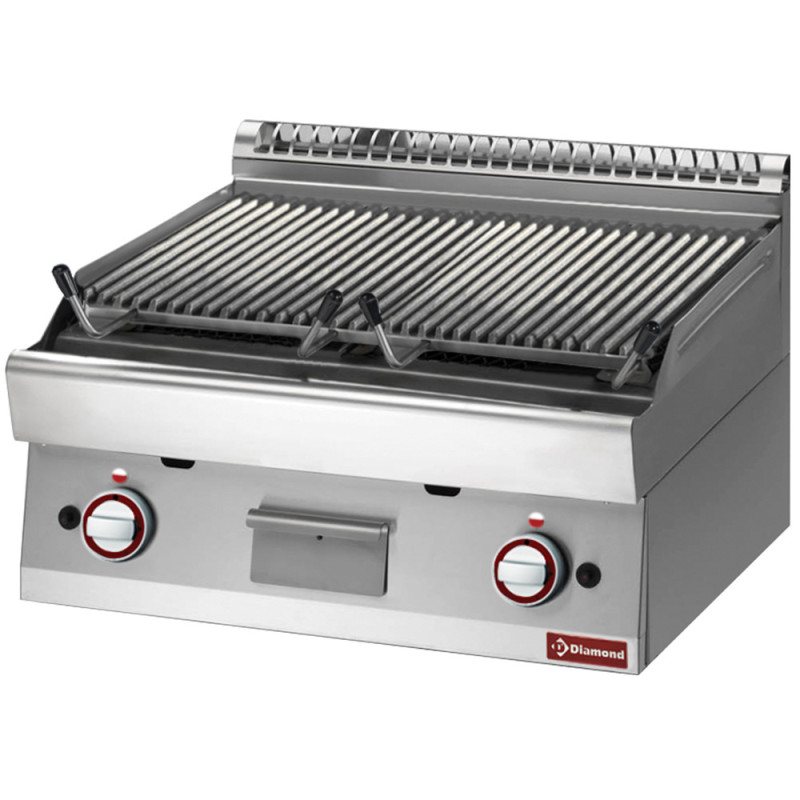 Grill pierre de lave, 1/1 module, grille en fonte "double face"