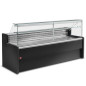 Comptoirs vitrine réfrigérés à vitre droite 90°, avec réserve - NOIR Comptoirs vitrine réfrigérés à vitre droite 90°, avec réserve - NOIR