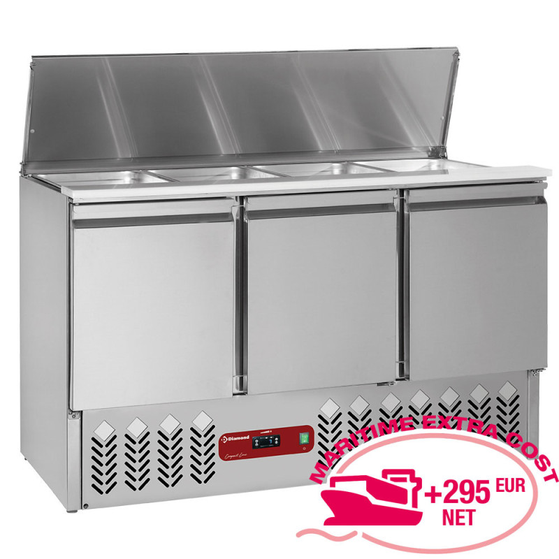 Saladettes avec couvecle 4xGN1/1-150 mm + reseve 3 pt.GN 1/1, 380 Lit Saladettes avec couvecle 4xGN1/1-150 mm + reseve 3 pt.GN 1/1, 380 Lit