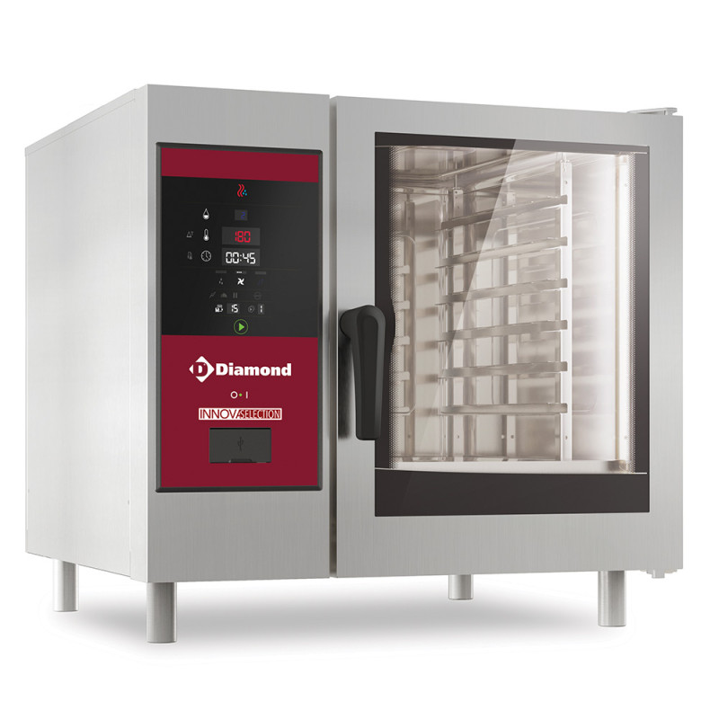 Four électrique vapeur directe et convection, 6x GN 1/1+Cleaning Four électrique vapeur directe et convection, 6x GN 1/1+Cleaning