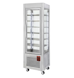 Vitrine panoramique, 5 grilles, ventilée, 360 LT, Inox.