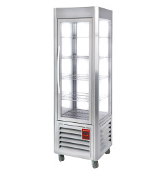 Vitrine panoramique, 5 grilles, 360 LT, Inox.