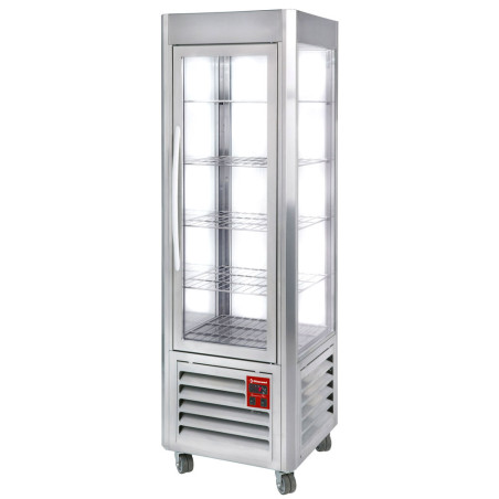 Vitrine panoramique, 5 grilles, 360 LT, Inox.