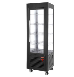 Vitrine panoramique, 5 grilles, 360 LT, Noire