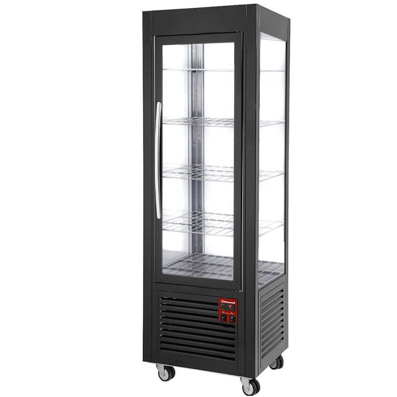 Vitrine panoramique, 5 grilles, 360 LT, Noire Vitrine panoramique, 5 grilles, 360 LT, Noire