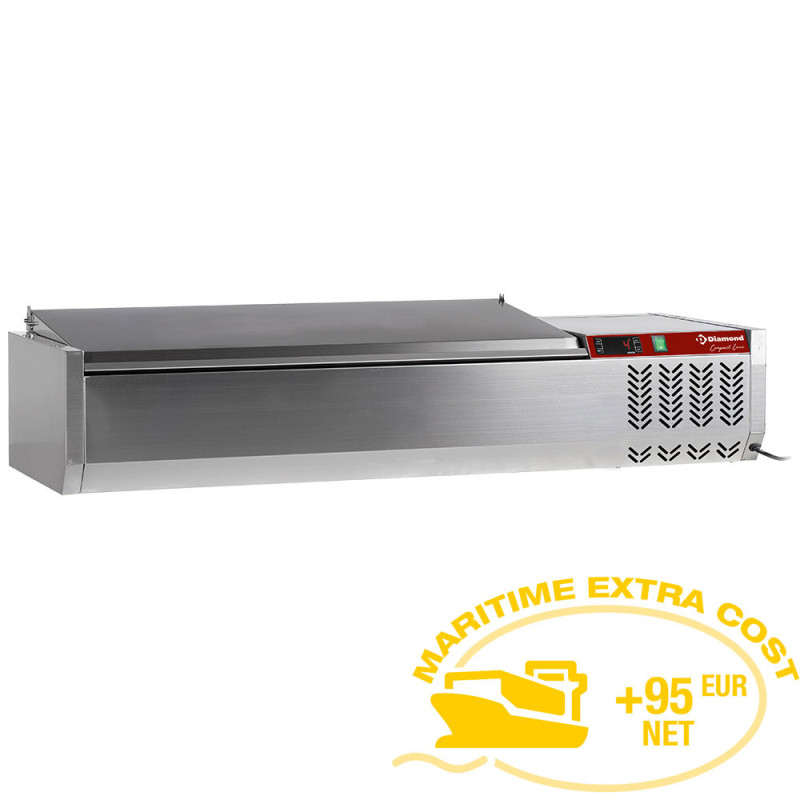 Structure réfrigérée 5x GN 1/4 - 150 mm, avec couvercle inox Structure réfrigérée 5x GN 1/4 - 150 mm, avec couvercle inox