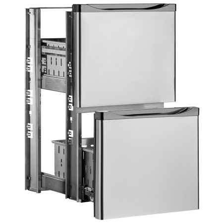 Kit bloc tiroirs, acier inox, (1/2 + 1/2) x TAV