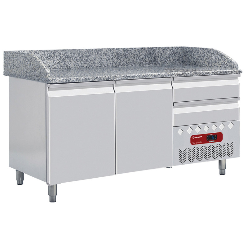 Table frigo 2 portes 600x400, 2 tiroirs neutres (4x bacs 600x400) Table frigo 2 portes 600x400, 2 tiroirs neutres (4x bacs 600x400)
