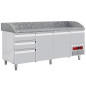 Table frigo 2 portes 600x400, 3 tiroirs neutres (8x bacs 600x400) + tiroir ustensiles Table frigo 2 portes 600x400, 3 tiroirs neutres (8x bacs 600x400) + tiroir ustensiles