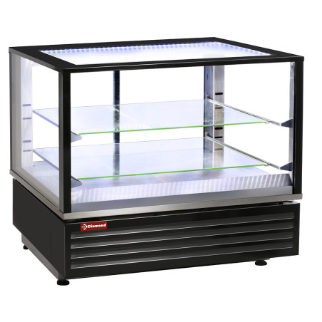 Vitrine chauffante EN ou GN, ventilée, 2 niv., NOIRE