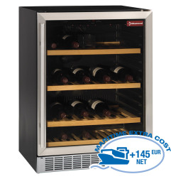 Vitrine cave à vins, ventilée, porte en acier inox, 160 Lt., BLACK