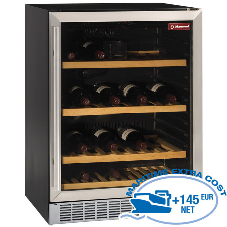 Vitrine cave à vins, ventilée, porte en acier inox, 160 Lt., BLACK