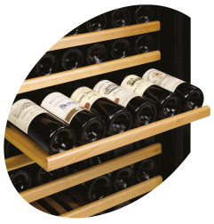 Vitrine cave à vins, ventilée, porte en acier inox, 160 Lt., BLACK