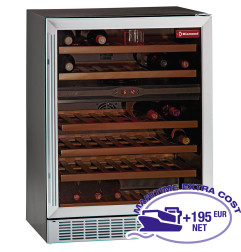 Vitrine cave a vins, ventilée, 160 Lt., porte en acier inox,2 T°, BLACK