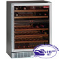 Vitrine cave a vins, ventilée, 160 Lt., porte en acier inox,2 T°, BLACK Vitrine cave a vins, ventilée, 160 Lt., porte en acier inox,2 T°, BLACK