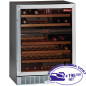 Vitrine cave a vins, ventilée, 160 Lt., porte en acier inox,2 T°, BLACK