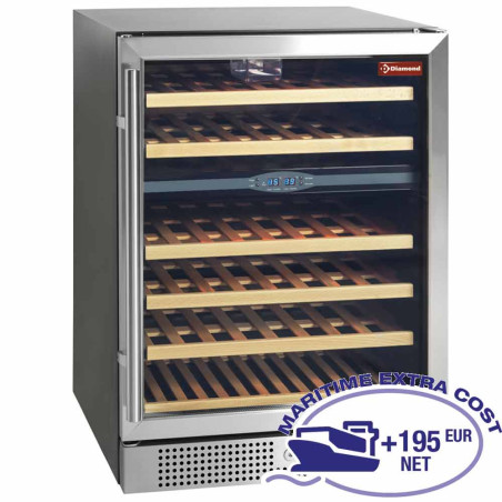 Vitrine cave a vins, ventilée, 160 Lt., porte en acier inox,2 T°, BLACK