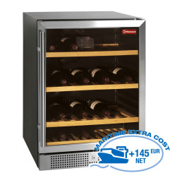 Vitrine cave à vins, ventilée, porte en acier inox, 160 Lt., BLACK