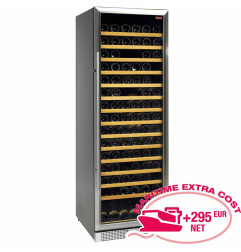 Vitrine cave a vins, ventilée, porte en acier inox, 375 Lt., BLACK