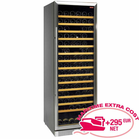 Vitrine cave a vins, ventilée, porte en acier inox, 375 Lt., BLACK