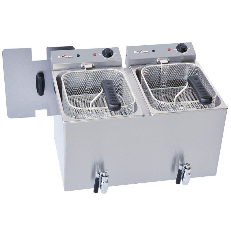 Friteuse de table électrique 2x 8 litres + robinet de vidange Friteuse de table électrique 2x 8 litres + robinet de vidange