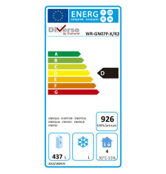 Armoire frigorifique ventilée 700 Lit. 1 porte GN 2/1, sur roues