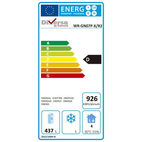 Armoire frigorifique ventilée 700 Lit. 1 porte GN 2/1, sur roues