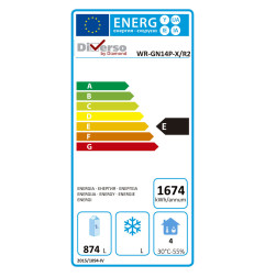 Armoire frigorifique ventilée 1400 Lit. 2 portes GN 2/1, sur roues