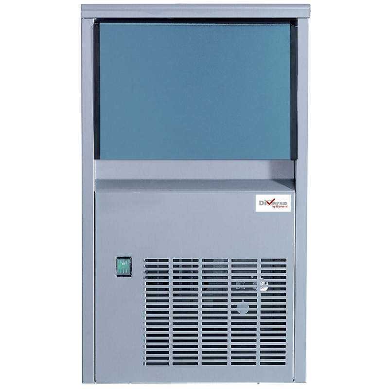 Machine à glaçons pleins (14 gr) 24kg/24h,avec réserve 6 kg inox Machine à glaçons pleins (14 gr) 24kg/24h,avec réserve 6 kg inox