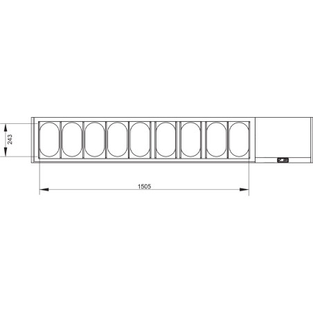 Structure réfrigérée GN 9x1/4, avec vitre droite