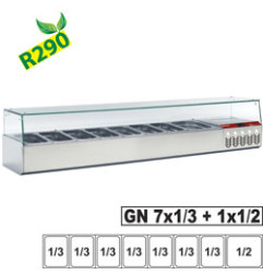 Structure réfrigérée GN 7x 1/3, 1x 1/2, avec vitre droite
