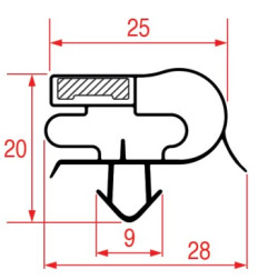 JOINT 1078 ou 9041 A ENCASTRER 1665x585 mm FORCAR