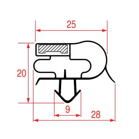 JOINT 1078 ou 9041 A ENCASTRER 1665x585 mm FORCAR