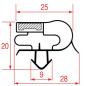 JOINT 1078 ou 9041 A ENCASTRER 1665x585 mm FORCAR