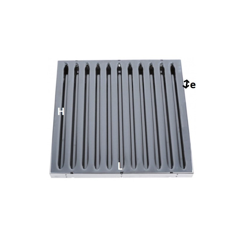Filtre à choc sur mesure L490xH395xE25mm avec 2 pions avec 2 poignées Filtre à choc sur mesure L490xH395xE25mm avec 2 pions avec 2 poignées