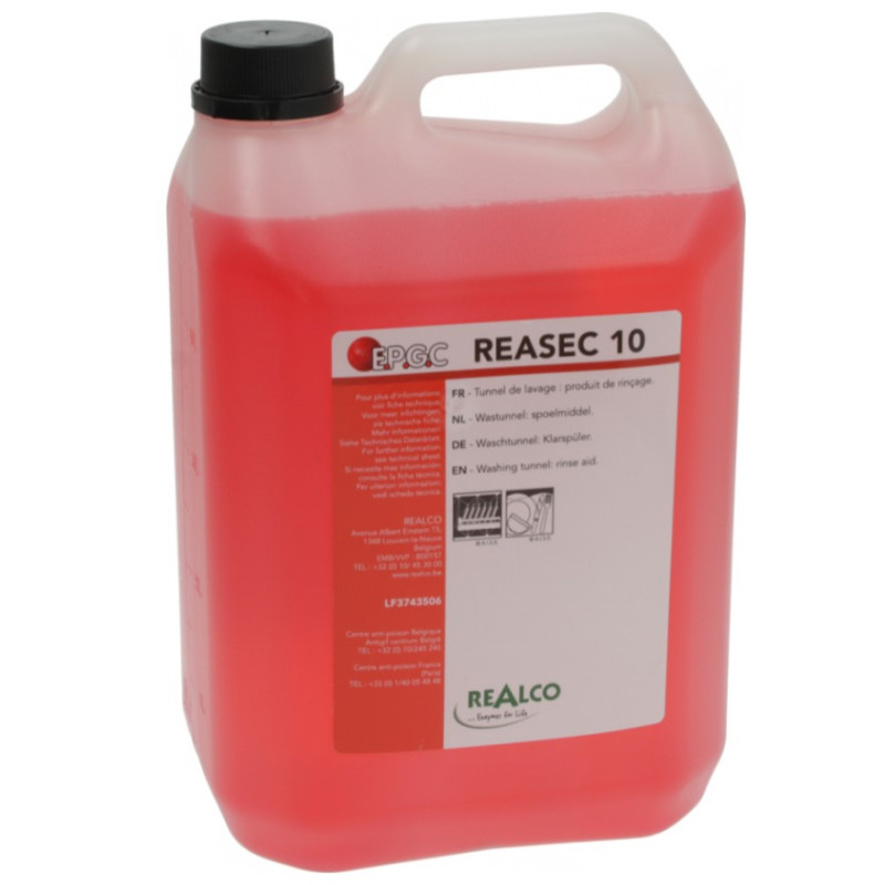 REALCO PRODUIT DE RINCAGE LAVE-VAISSELLE REASEC 10 BIDON DE 5 L