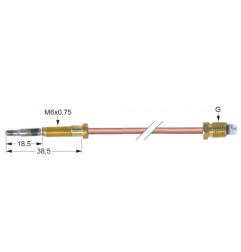 THERMOCOUPLE M9x1 600 mm BULBE M6x0,75