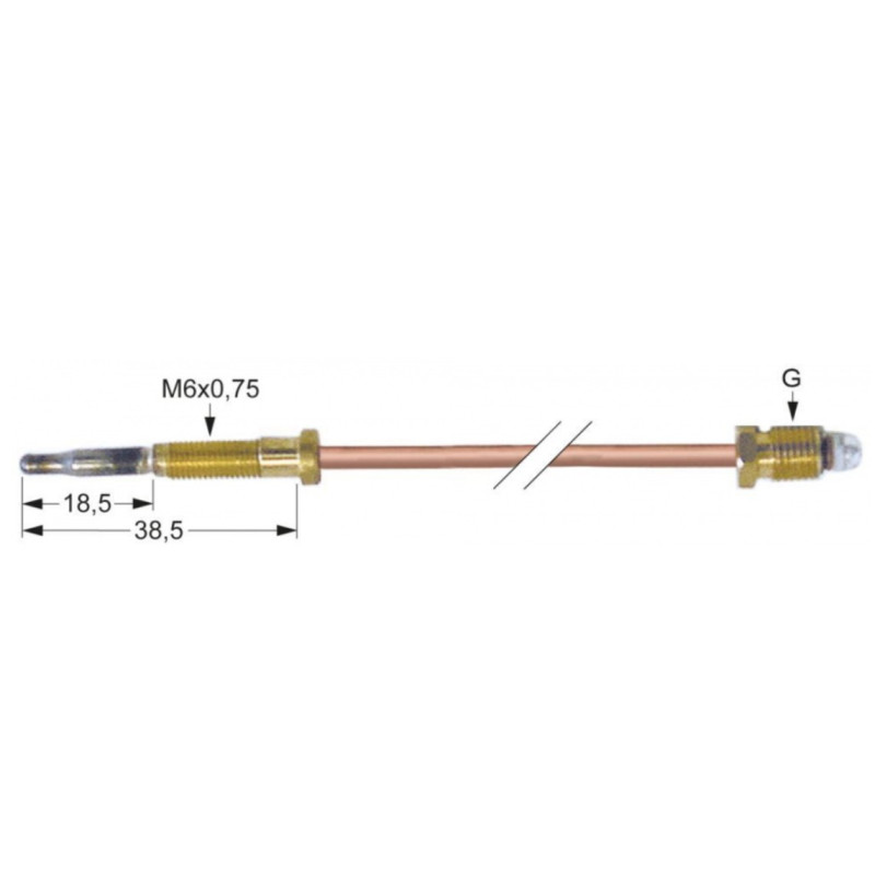 THERMOCOUPLE M9x1 600 mm BULBE M6x0,75