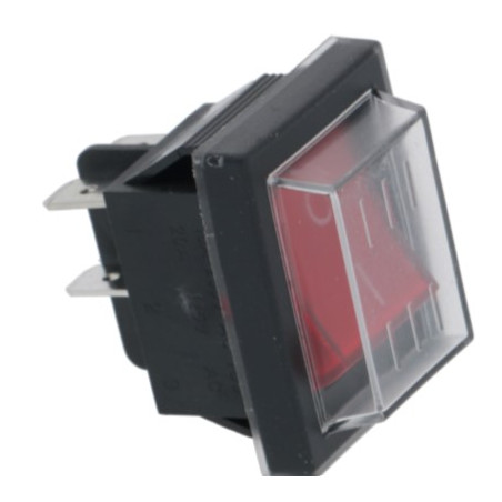 INTERRUPTEUR BIPOLAIRE ROUGE 16A 250V + cache