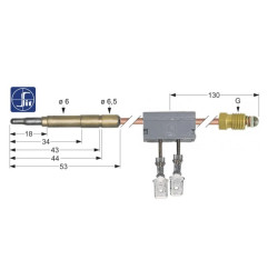 THERMOCOUPLE A COUPE-CIRCUIT M9x1 60 cm avec cosses