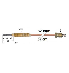 THERMOCOUPLE GASCO M8x1 320mm G1041113