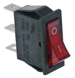 INTERRUPTEUR ON OFF UNIPOLAIRE ROUGE 16A 250V