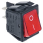 INTERRUPTEUR ON OFF BIPOLAIRE ROUGE 16A 250V