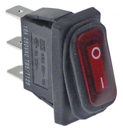 INTERRUPTEUR ON OFF UNIPOLAIRE ROUGE 16A 250V ETANCHE IP65