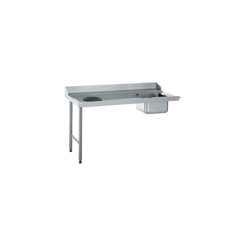 Table d'entrée lave vaisselle à capot longueur 1600mm, raccordable à droite Table d'entrée lave vaisselle à capot longueur 1600mm, raccordable à droite