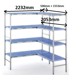 Rayonnage en L tournus 2232x2053xP500mm