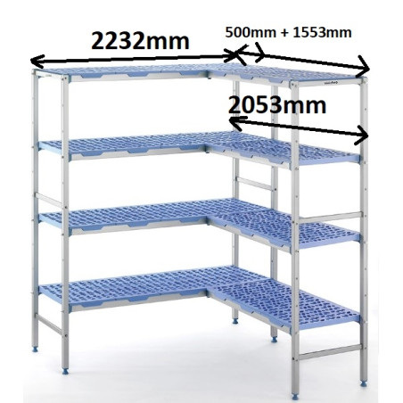 Rayonnage en L tournus 2232x2053xP500mm