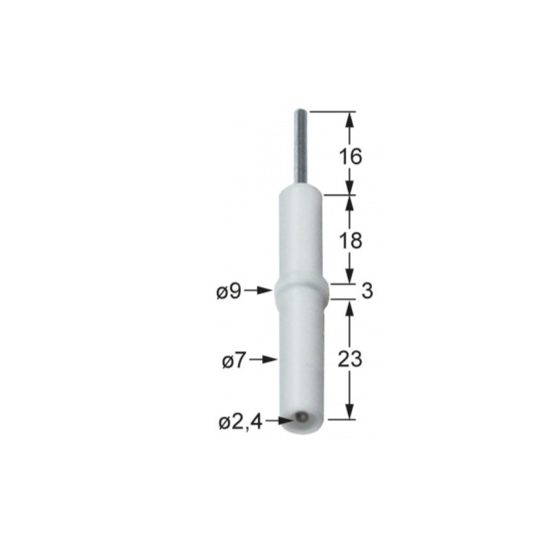 BOUGIE D'ALLUMAGE RONDE ø 7x44 mm connexion ø 2,4 mm