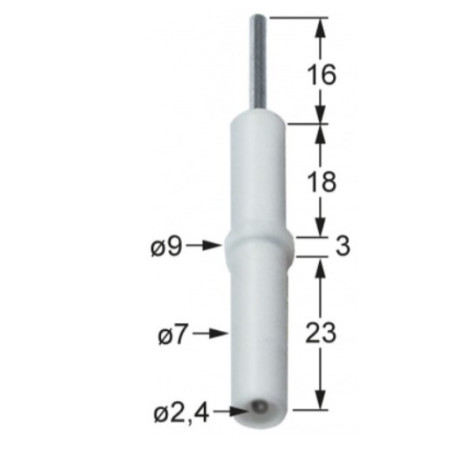 BOUGIE D'ALLUMAGE RONDE ø 7x44 mm connexion ø 2,4 mm