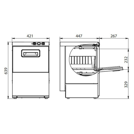 Lave verre ELFRAMO BE35 panier 350X350mm